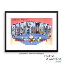 Greetings from Portsmouth Ohio OH Postcard Framed Wall Art