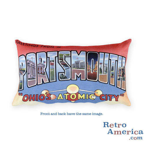 Greetings from Portsmouth Ohio Throw Pillow