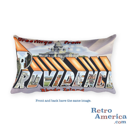 Greetings from Providence Rhode Island Throw Pillow 1