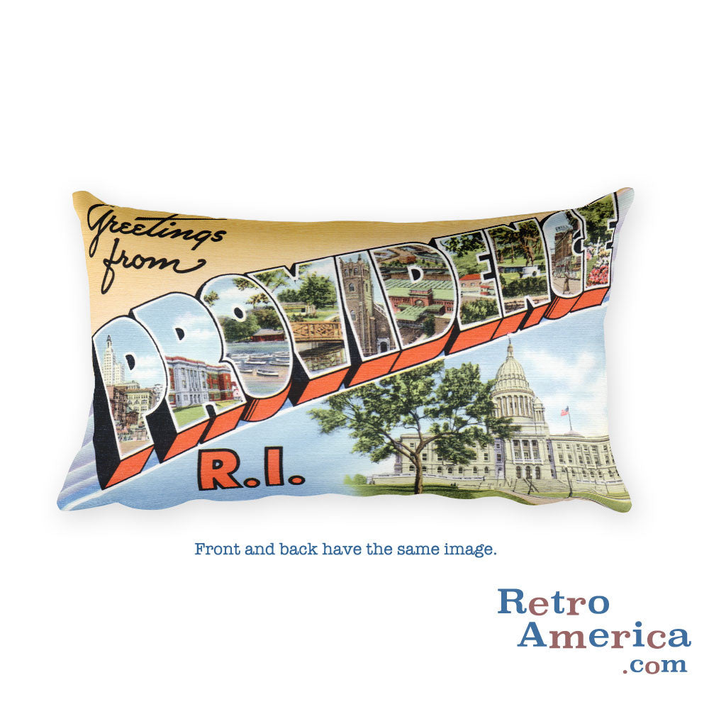 Greetings from Providence Rhode Island Throw Pillow 2