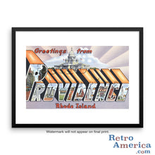 Greetings from Providence Rhode Island RI 1 Postcard Framed Wall Art