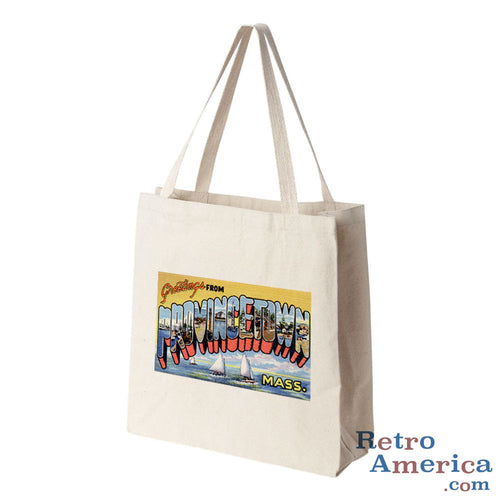 Greetings from Provincetown Massachusetts MA Postcard Tote Bag