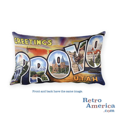 Greetings from Provo Utah Throw Pillow