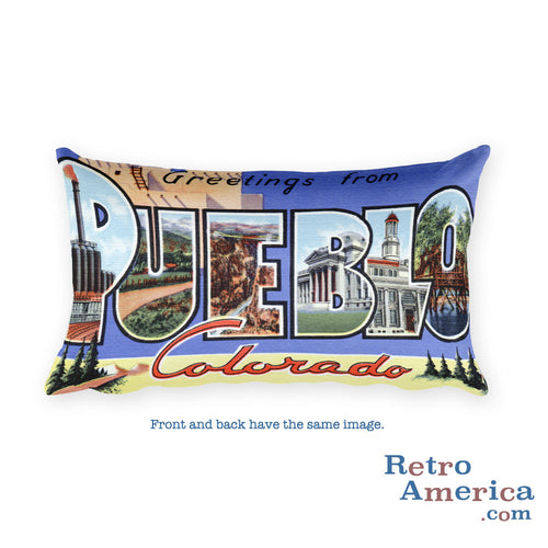 Greetings from Pueblo Colorado Throw Pillow