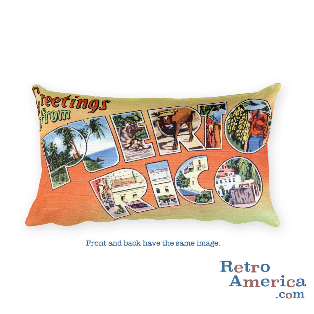 Greetings from Puerto Rico Throw Pillow