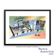 Greetings from Rahway New Jersey NJ Postcard Framed Wall Art