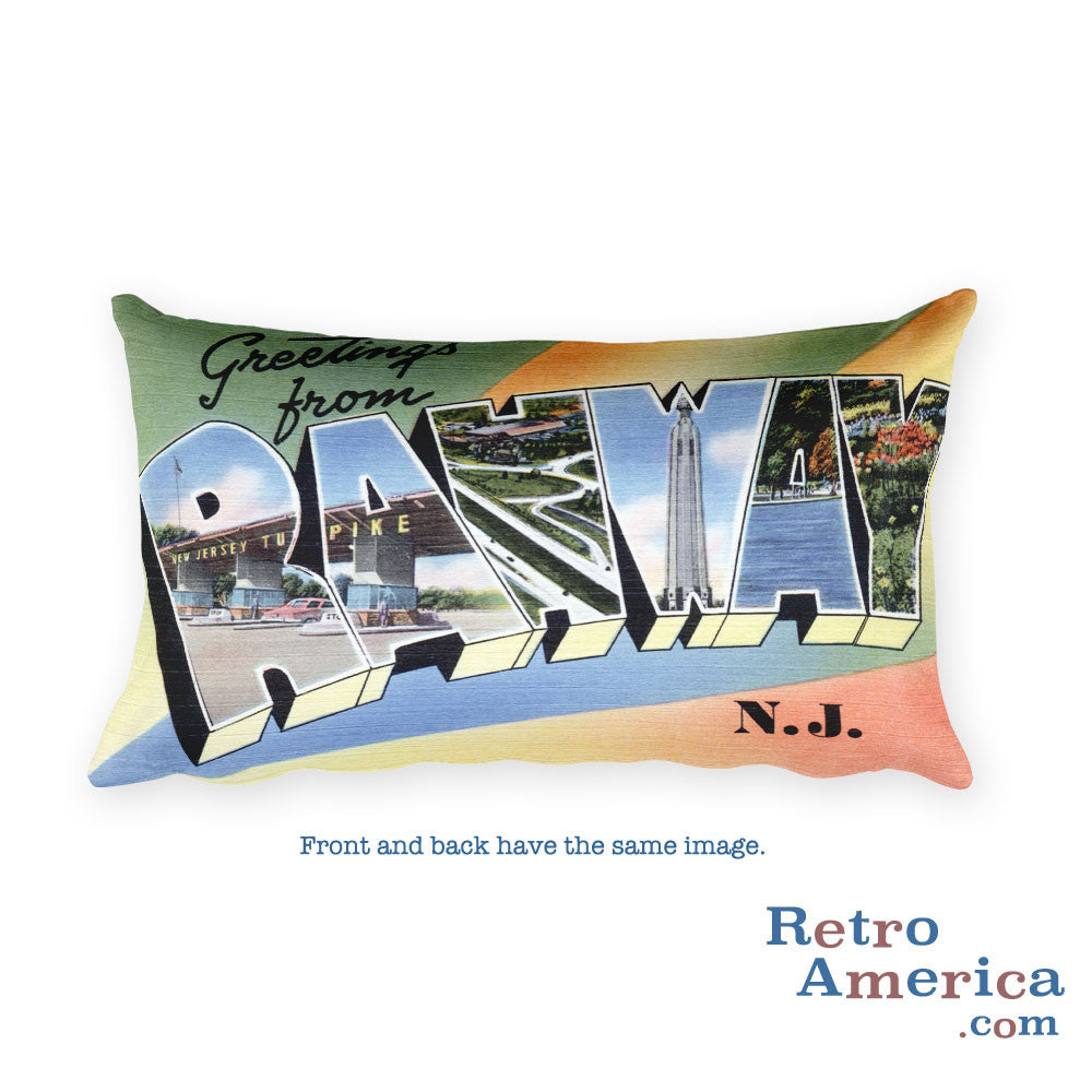 Greetings from Rahway New Jersey Throw Pillow