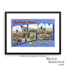 Greetings from Raton New Mexico NM Postcard Framed Wall Art