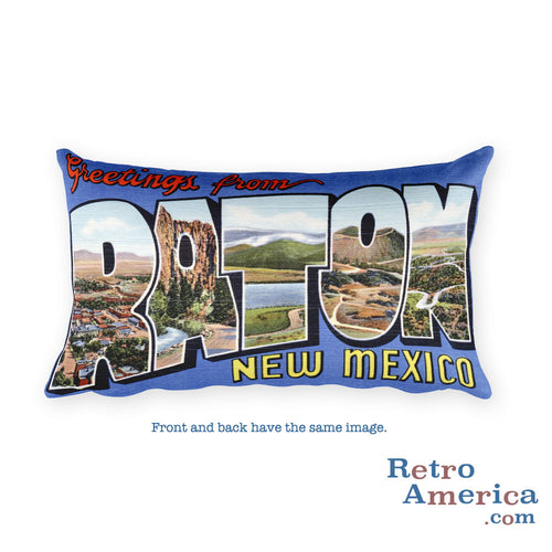 Greetings from Raton New Mexico Throw Pillow