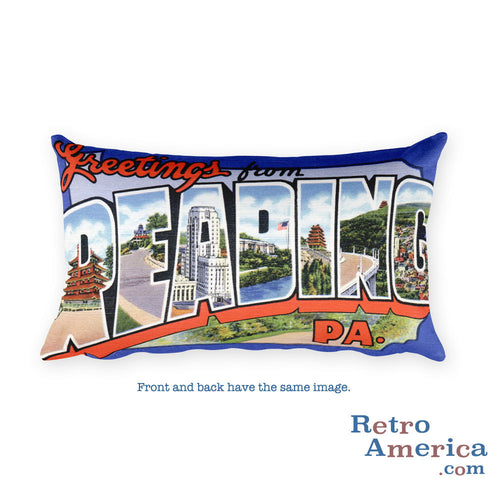 Greetings from Reading Pennsylvania Throw Pillow 1