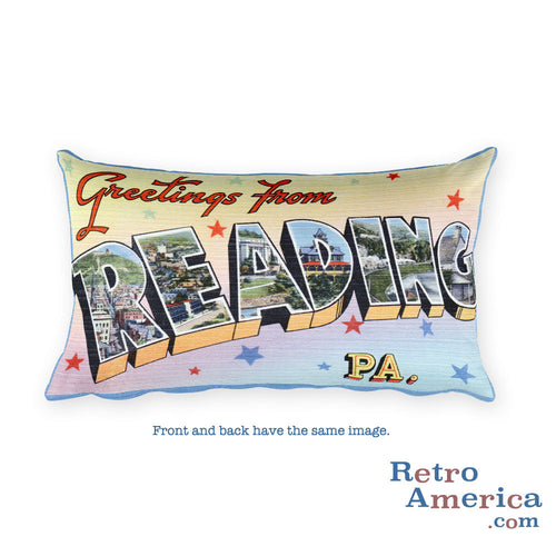 Greetings from Reading Pennsylvania Throw Pillow