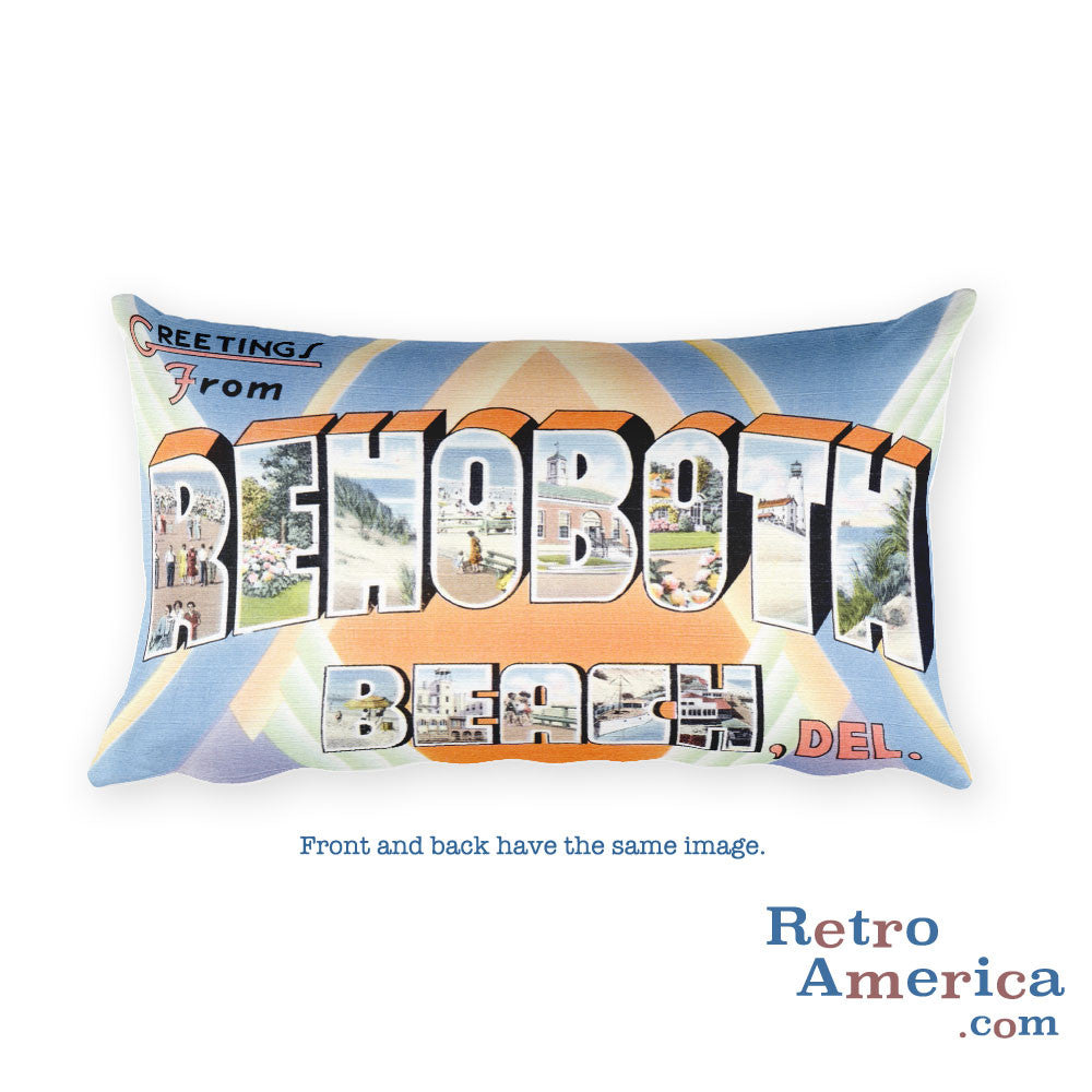 Greetings from Rehoboth Beach Delaware Throw Pillow