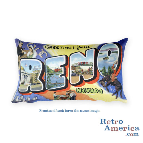 Greetings from Reno Nevada Throw Pillow