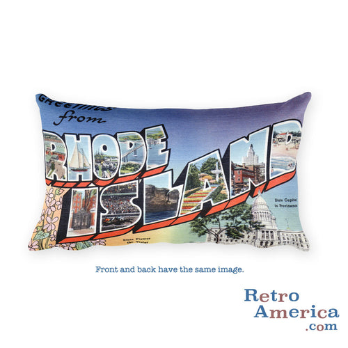 Greetings from Rhode Island Throw Pillow 1