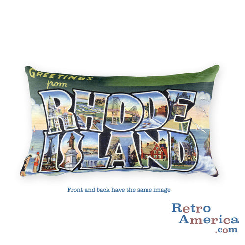 Greetings from Rhode Island Throw Pillow 2