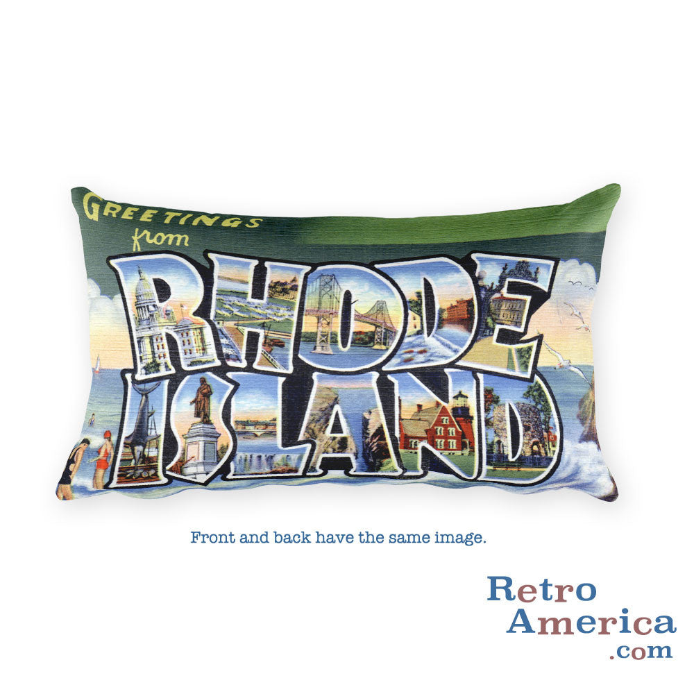 Greetings from Rhode Island Throw Pillow 2