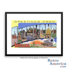 Greetings from Richmond Indiana IN Postcard Framed Wall Art