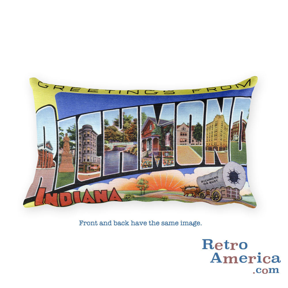 Greetings from Richmond Indiana Throw Pillow