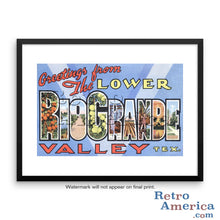 Greetings from Rio Grande Texas TX Postcard Framed Wall Art