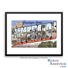 Greetings from Riverside California CA Postcard Framed Wall Art