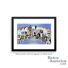 Greetings from Rochester Minnesota MN 2 Postcard Framed Wall Art