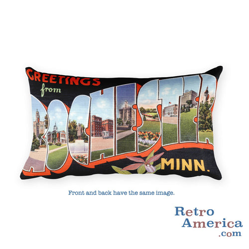 Greetings from Rochester Minnesota Throw Pillow 1