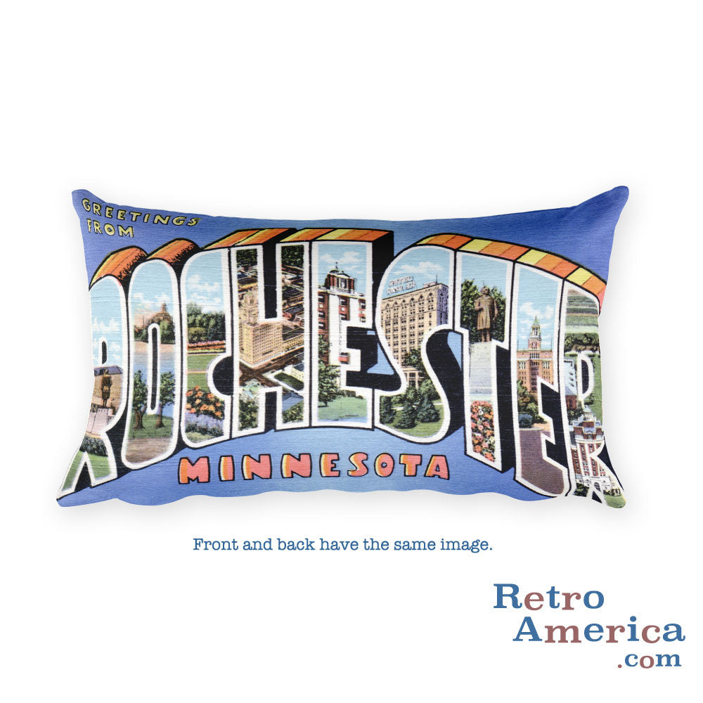 Greetings from Rochester Minnesota Throw Pillow 2