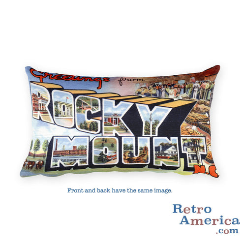 Greetings from Rocky Mount North Carolina Throw Pillow