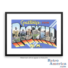 Greetings from Roswell New Mexico NM Postcard Framed Wall Art