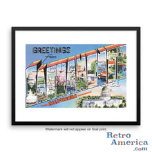 Greetings from Sacramento California CA 2 Postcard Framed Wall Art