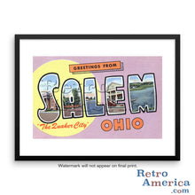Greetings from Salem Ohio OH Postcard Framed Wall Art