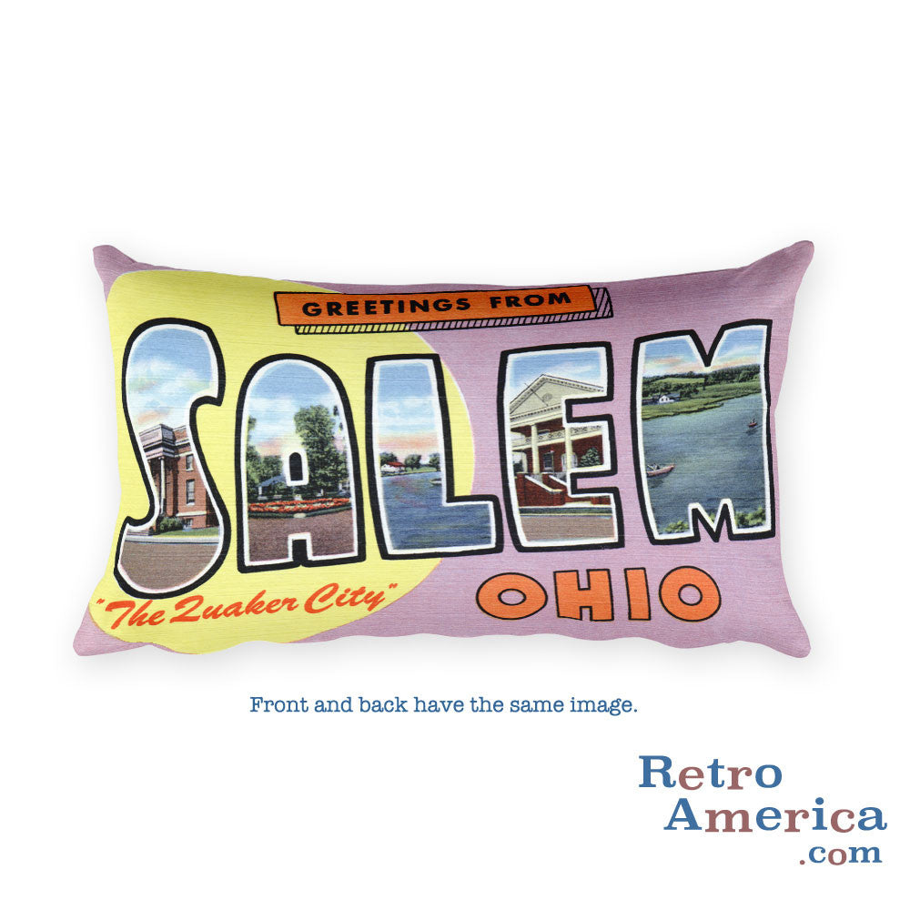 Greetings from Salem Ohio Throw Pillow