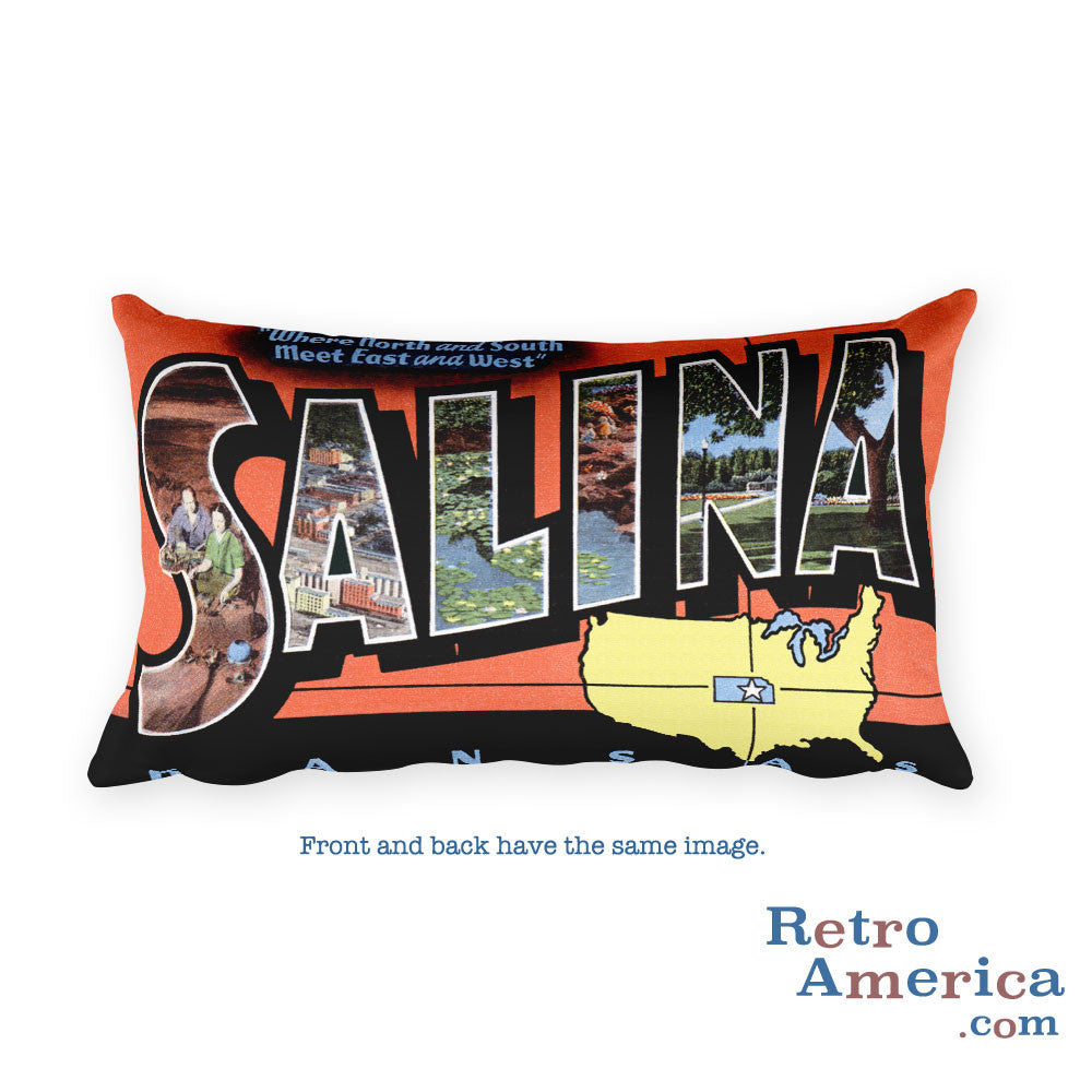 Greetings from Salina Kansas Throw Pillow