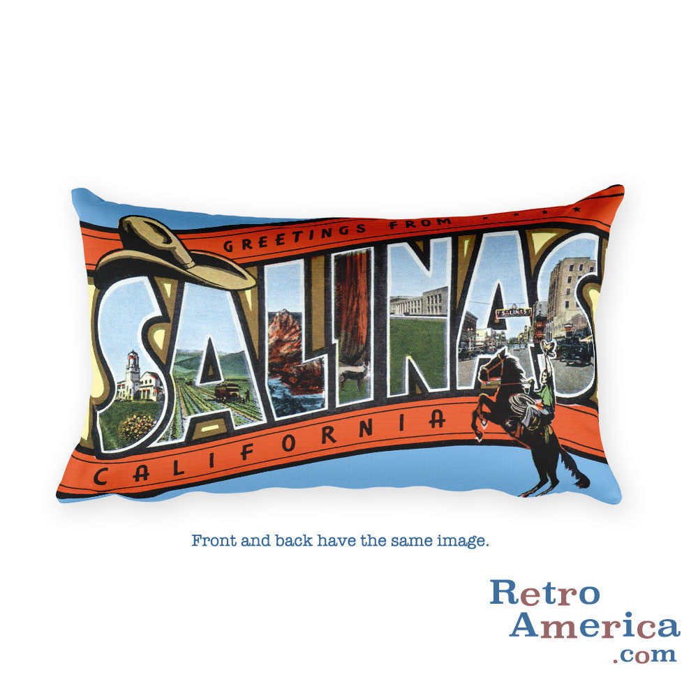 Greetings from Salinas California Throw Pillow