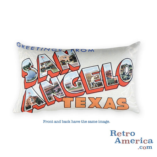 Greetings from San Angelo Texas Throw Pillow