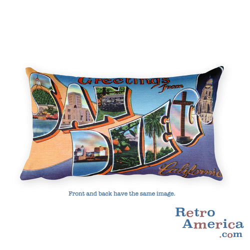 Greetings from San Diego California Throw Pillow 3