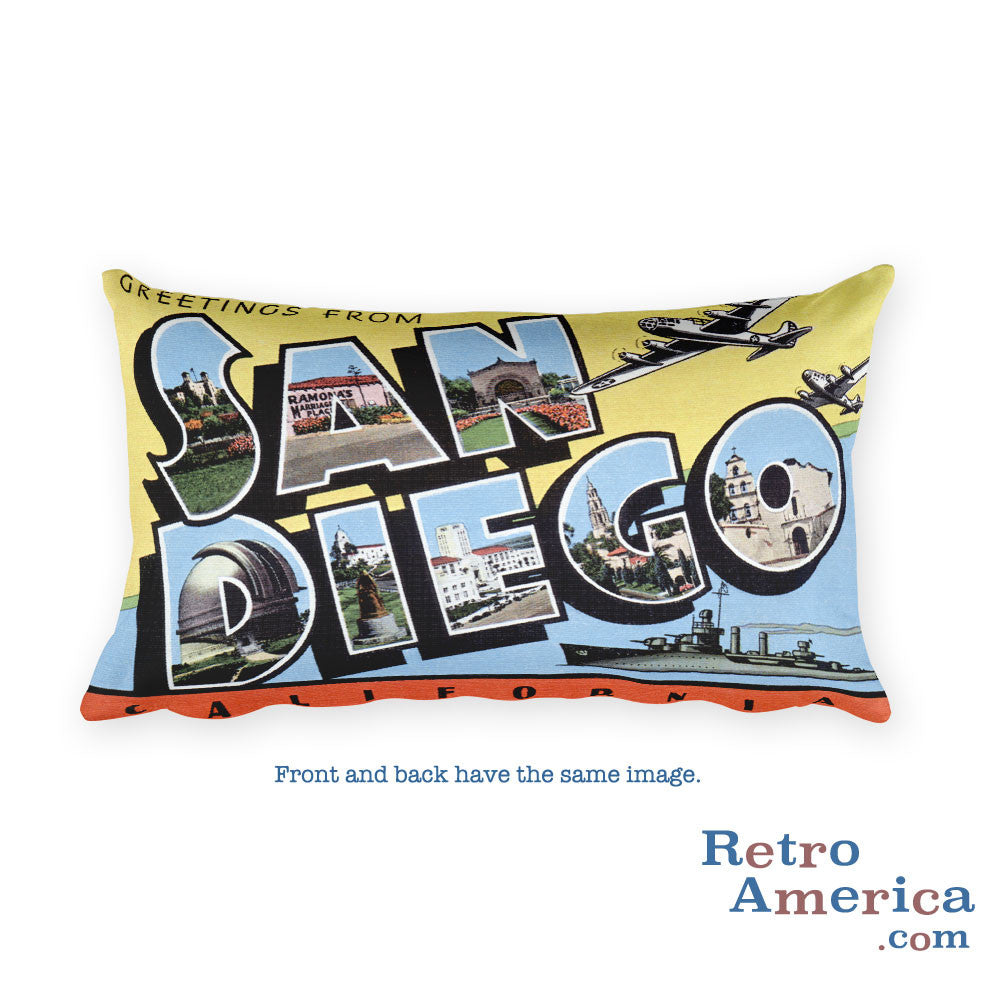Greetings from San Diego California Throw Pillow 4