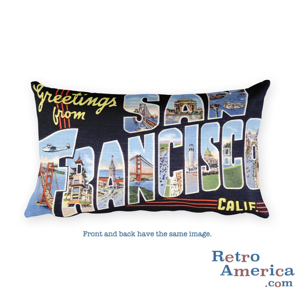 Greetings from San Francisco California Throw Pillow 1