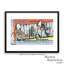 Greetings from Santa Cruz California CA Postcard Framed Wall Art