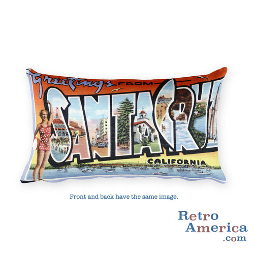 Greetings from Santa Cruz California Throw Pillow