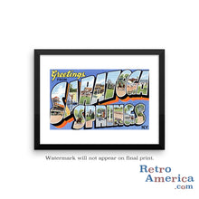 Greetings from Saratoga Springs New York NY Postcard Framed Wall Art