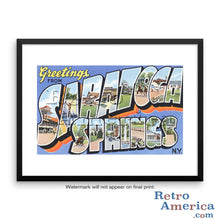 Greetings from Saratoga Springs New York NY Postcard Framed Wall Art