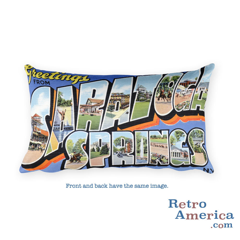 Greetings from Saratoga Springs New York Throw Pillow