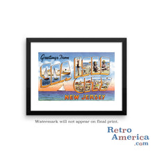 Greetings from Sea Isle New Jersey NJ Postcard Framed Wall Art