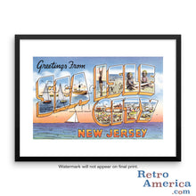 Greetings from Sea Isle New Jersey NJ Postcard Framed Wall Art