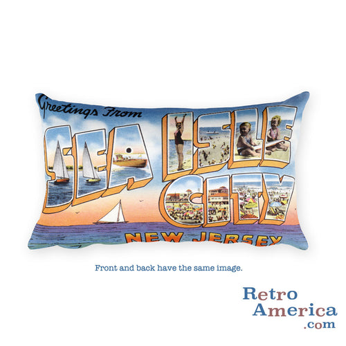 Greetings from Sea Isle New Jersey Throw Pillow