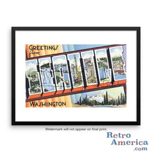 Greetings from Seattle Washington WA 1 Postcard Framed Wall Art