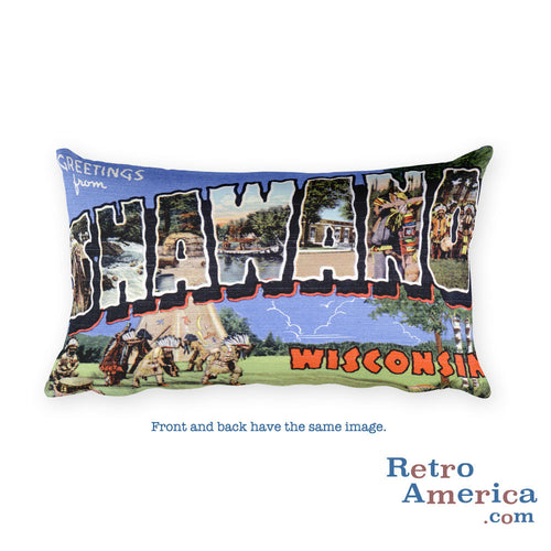 Greetings from Shawano Wisconsin Throw Pillow