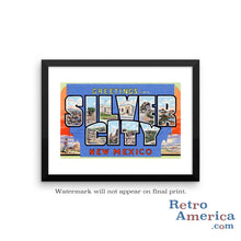Greetings from Silver City New Mexico NM Postcard Framed Wall Art