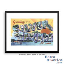 Greetings from Silver Springs Florida FL Postcard Framed Wall Art